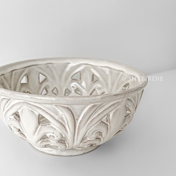 NEW Ceramic Fleur De Lis Bowl - Picture 2 of 6
